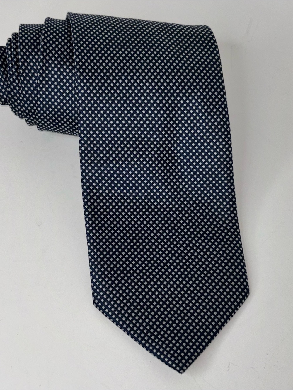 Ermenegildo Zega Men's Silk Tie Blue White Dots Necktie Made in Italy
